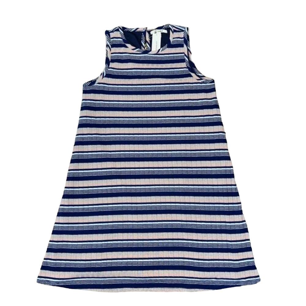 NWT Francesca's Mi ami Navy, Pink, Metallic Striped Shift Dress- SIZE MEDIUM